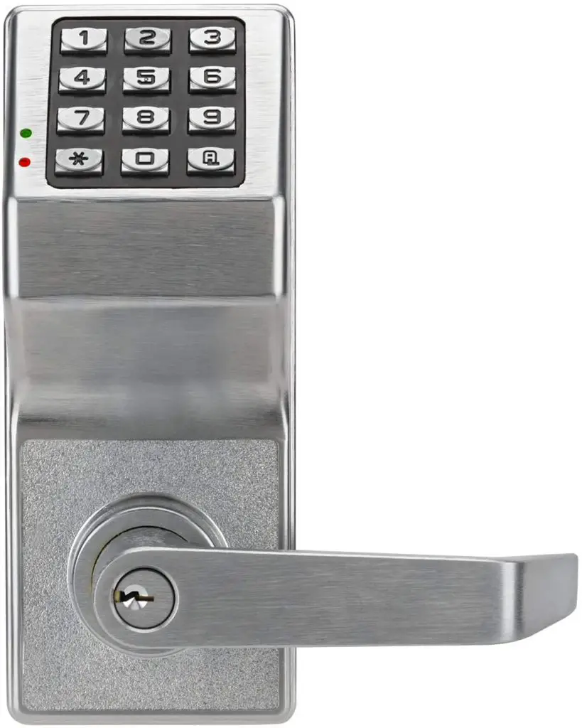 long door handle with keypad lock