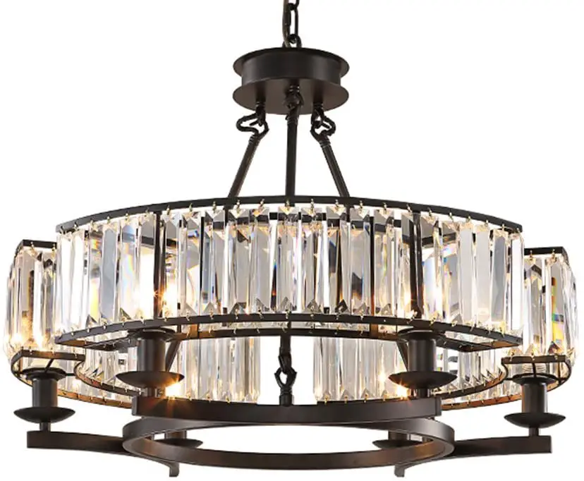 Elegant Dining Room Chrome Crystal Chandelier