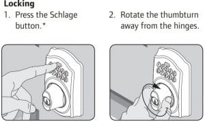 schlage keyless door lock not working