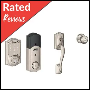 Schlage Sense Smart Deadbolt in Satin Nickel Handleset with Camelot Trim