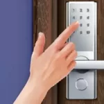 Electronic Door Lock Being Accessed