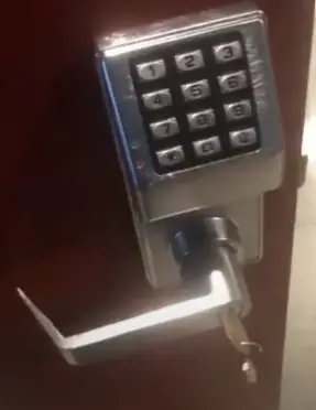Alarm Lock T2 Digital Lock on Red office Door