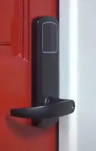 Prodigy SmartLock MaxSecure on red front entrance